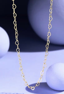 Gold Dainty Heart Link Necklace