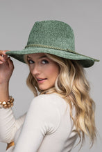Green Chenille Panama Hat