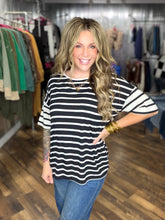 Black and White Stripe T Shirt Top