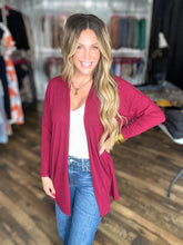 Wine Open Front  Cardigan *FINAL SALE*