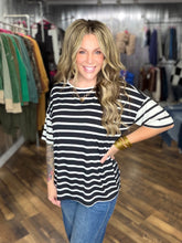 Black and White Stripe T Shirt Top
