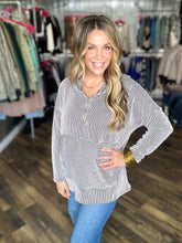 Black and White Ribbed Hooded Top