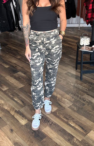 Mica Camo High Rise Soft Denim Jogger