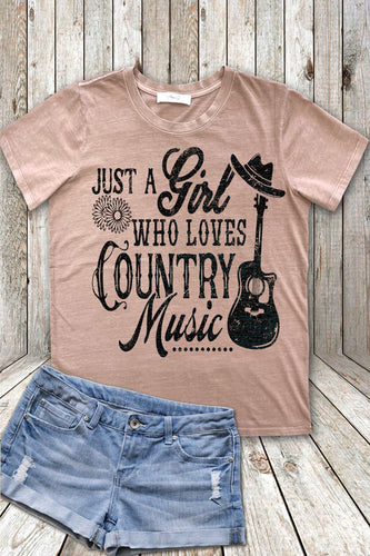 Just a Girl Who Loves Country Music Graphic Tee