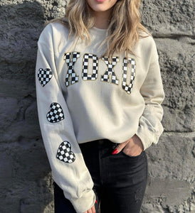 Checkered XOXO Sweatshirt