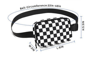 Black & White Checker Belt Bag