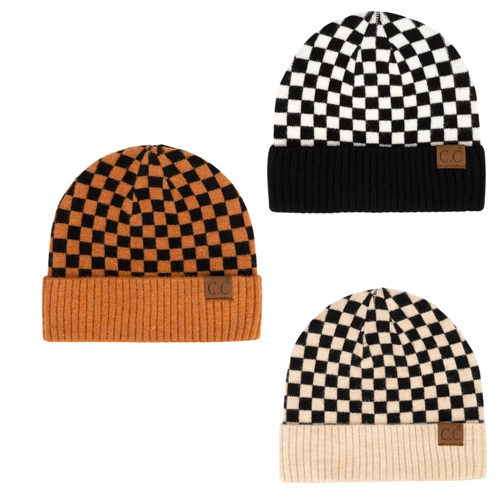 CC Check Pattern Beanie