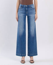 Flying Monkey High Rise Trouser Hem Wide Leg Denim Jeans