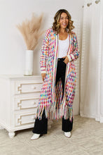 Multicolored Open Front Fringe Hem Cardigan**