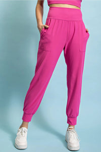 Flamingo Pink Butter Soft Joggers with Pockets