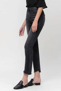 Flying Monkey Black High Rise Crop Slim Straight Denim Jeans