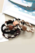 5 piece two tone braided hair ties