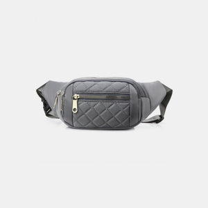 Zenana Quilted Multi Pocket Waist Belt Bag**