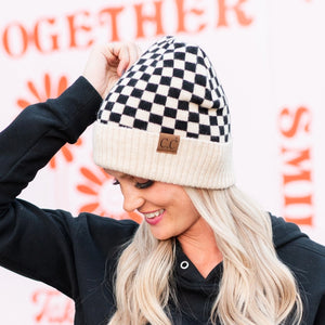 CC Check Pattern Beanie