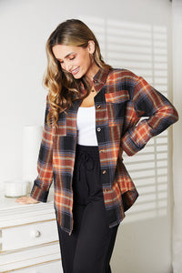 Plaid Dropped Shoulder Shirt**