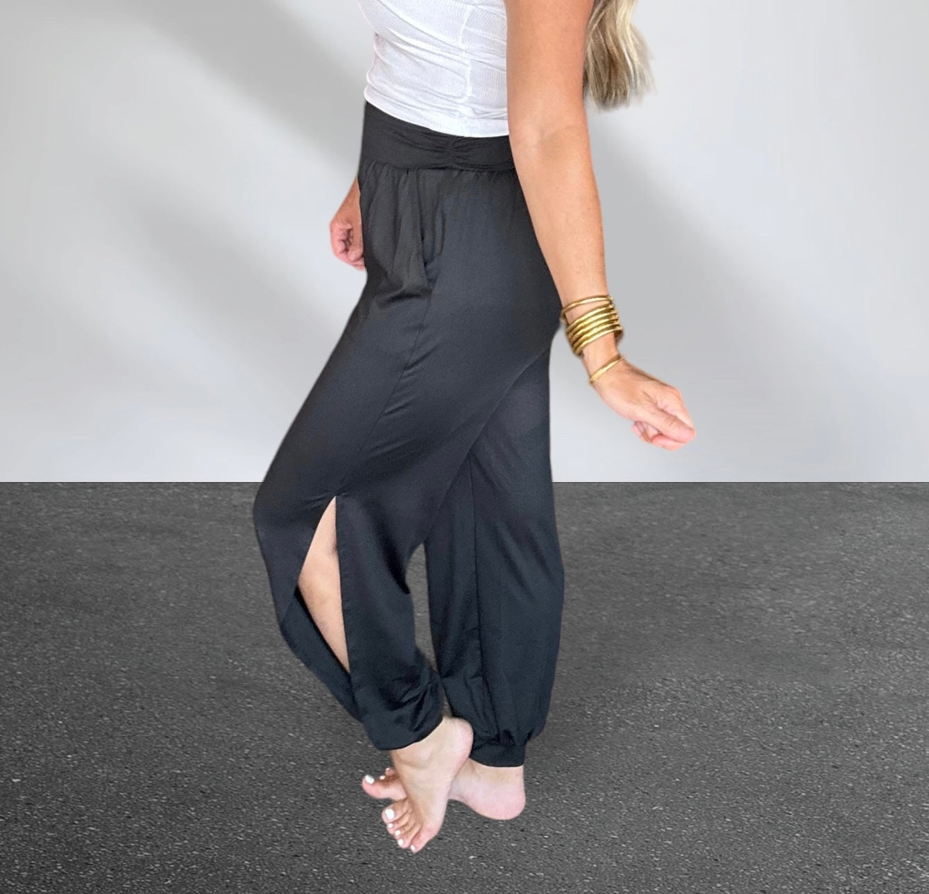 Dandelion Side Slit Yoga Pants Side Slit Harem Pant With - Etsy