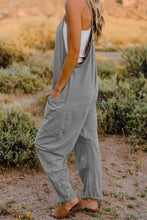 Double Take Full Size V-Neck Sleeveless Jumpsuit with Pockets**