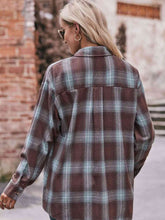 Plaid Dropped Shoulder Longline Shirt**