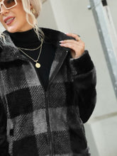 Plaid Zip-Up Collared Jacket**