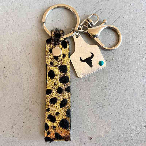 Genuine Leather Alloy Keychain**