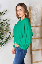 Zenana Full Size Round Neck Batwing Sleeve Blouse**