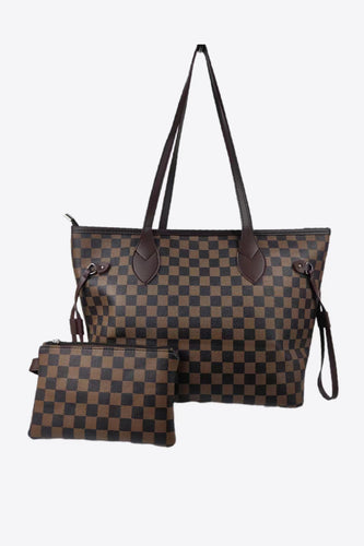 Checkered PVC Two-Piece Bag Set**