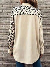 Full Size Leopard Collared Shirt**