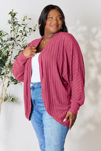 Basic Bae Full Size Ribbed Cocoon Cardigan**