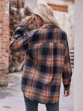 Plaid Dropped Shoulder Longline Shirt**