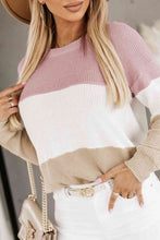 Color Block Dropped Shoulder Blouse**