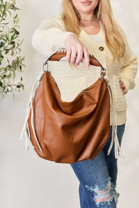 SHOMICO Fringe Detail Contrast Handbag**