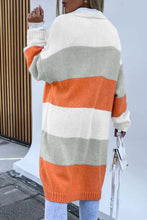 Color Block Open Front Duster Cardigan
