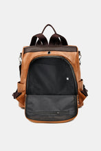 Contrast Color PU Leather Backpack