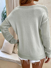 Openwork V-Neck Sweater**