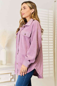 Heimish Cozy Girl Full Size Button Down Shacket**