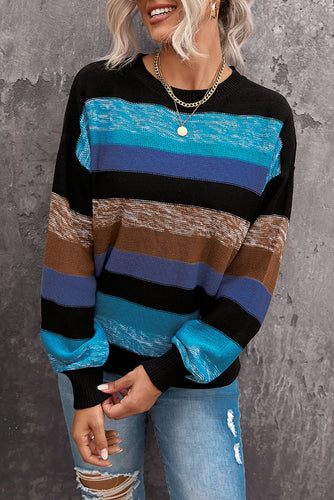 Cozy For Keeps Color Block Drop Shoulder Sweater**