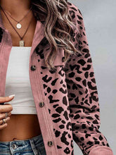 Full Size Leopard Buttoned Jacket**