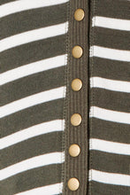 Zenana Full Size Striped Snap Down Cardigan**