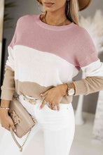 Color Block Dropped Shoulder Blouse**