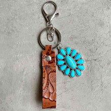 Turquoise Genuine Leather Key Chain**