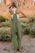 Double Take Full Size V-Neck Sleeveless Jumpsuit with Pockets**