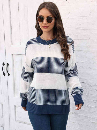 Full Size Round Neck Drop Shoulder Sweater**