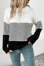 Striped Drop Shoulder Sweater**